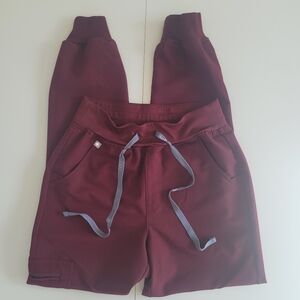 Figs High Waist Zamora Joggers Burgundy XS